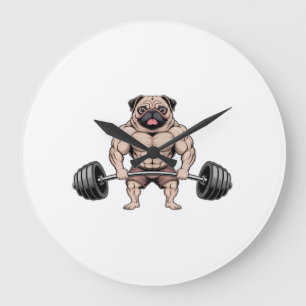Kawaii Gewichtheffen Spierbundel Pugs Hond Liefheb Grote Klok
