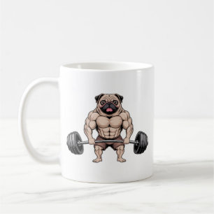 Kawaii Gewichtheffen Spierbundel Pugs Hond Liefheb Koffiemok