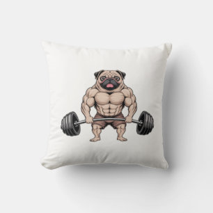 Kawaii Gewichtheffen Spierbundel Pugs Hond Liefheb Kussen