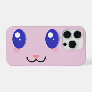 Kawaii gezicht op telefoonhoesje met eigen kleur iPhone 15 pro case
