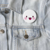 Kawaii gezicht ronde button 5,7 cm (In situ)