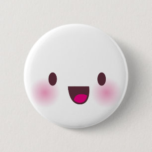 Kawaii gezicht ronde button 5,7 cm
