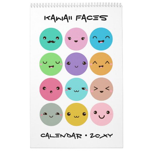 Kawaii Gezichten Kinderen Kalender (Hoes)