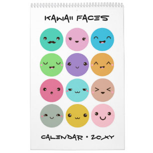 Kawaii Gezichten Kinderen Kalender
