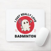Kawaii Ghost Badminton Lover Ik hou gewoon echt va Muismat (Met muis)