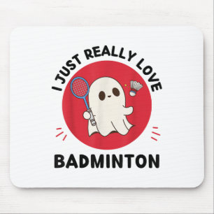 Kawaii Ghost Badminton Lover Ik hou gewoon echt va Muismat