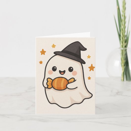 Kawaii Ghost beroemd gemaakt door Halloween Snoep (Voorkant)