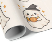 Kawaii Ghost beroemd gemaakt door Halloween Snoep Cadeaupapier (Rol Hoek)