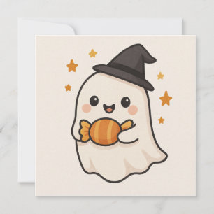 Kawaii Ghost beroemd gemaakt door Halloween Snoep Kaart