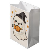 Kawaii Ghost beroemd gemaakt door Halloween Snoep Medium Cadeauzakje (Achterkant Gekanteld)