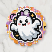 Kawaii Ghost Blanket – Schattigee Patchwork Cartoo Bedankjes Labels (Voorkant)