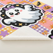 Kawaii Ghost Blanket – Schattigee Patchwork Cartoo Sherpa Deken (3/4)