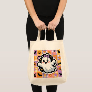 Kawaii Ghost Blanket – Schattigee Patchwork Cartoo Tote Bag