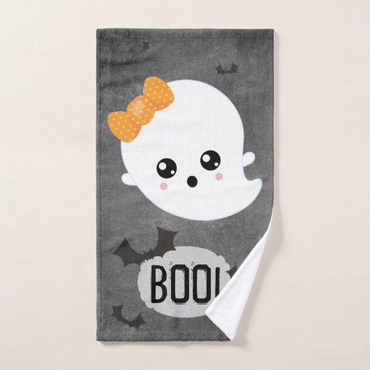 Kawaii Ghost Boo Halloween Handdoek (Handdoek)