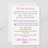 *Kawaii Ghost Breien Halloween Uitnodigingssticker Kaart (Achterkant)