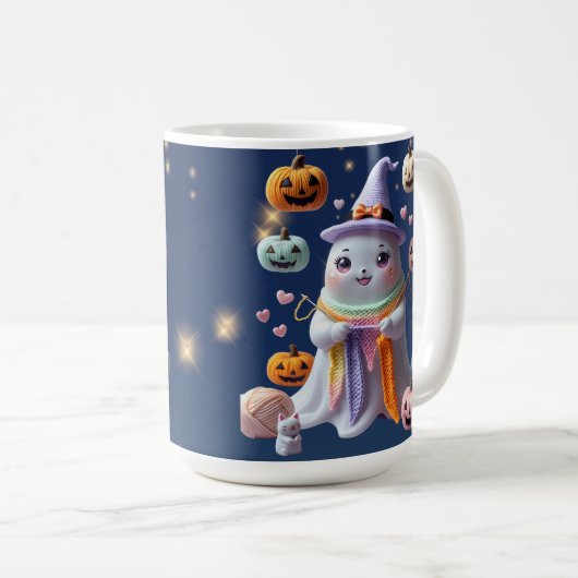 Kawaii Ghost Breien Mok - Schattigee Halloween Gif (Voorkant rechts)