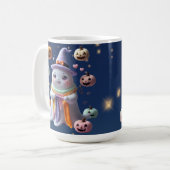 Kawaii Ghost Breien Mok - Schattigee Halloween Gif (Voorkant links)