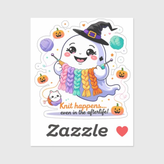 Kawaii Ghost Breien Sticker - Schattigee Halloween (Vel)