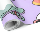Kawaii Ghost Bubble Tea Pattern – Schattigee paste Cadeaupapier (Rol Hoek)