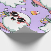 Kawaii Ghost Bubble Tea Pattern – Schattigee paste Cadeaupapier (Hoek)