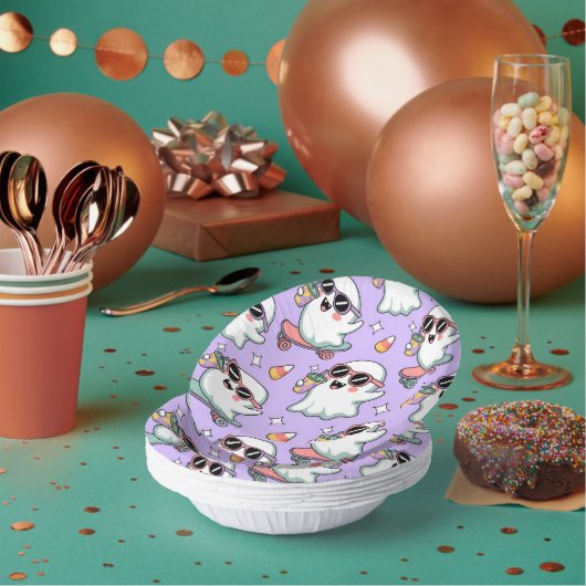 Kawaii Ghost Bubble Tea Pattern – Schattigee paste Papieren Kommen (Multi)