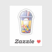 Kawaii Ghost Bubble Tea Sticker - Schattigee klein (Vel)