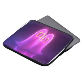 Kawaii Ghost Couple - Neon Love Spirits Laptop Sleeve