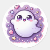Kawaii Ghost Craft Sticker Pastel Halloween Cutie (Voorkant)