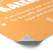 Kawaii Ghost Diaper Raffle Baby shower Spel Sign Poster (Hoek)