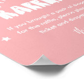 Kawaii Ghost Diaper Raffle Baby shower Spel Sign Poster (Hoek)