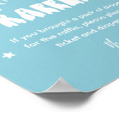 Kawaii Ghost Diaper Raffle Baby shower Spel Sign Poster (Hoek)