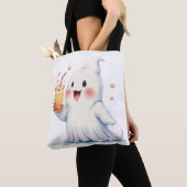 Kawaii Ghost Drink Soda Canvas tas (Dichtbij)