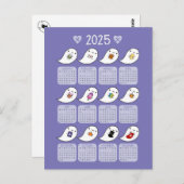 Kawaii Ghost Favorieten 2025 Kalender Briefkaart (Voorkant / Achterkant)