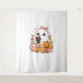 Kawaii Ghost Halloween Black Cat Pumpkin Herfst Sp Wandkleed (Voorkant)