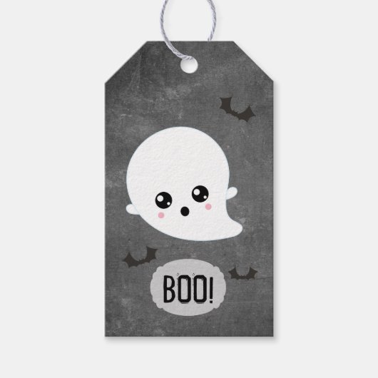 Kawaii Ghost Halloween Cadeaulabel (Voorkant)