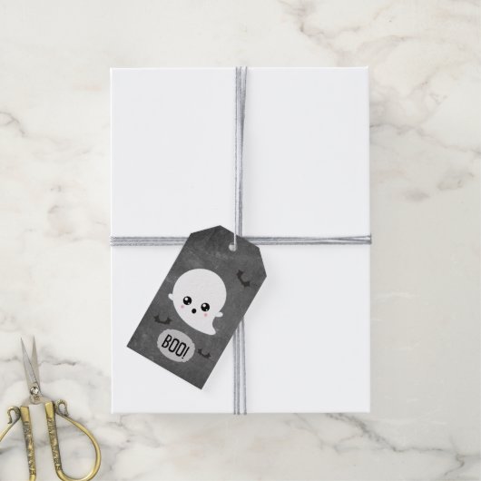 Kawaii Ghost Halloween Cadeaulabel (Met Touw)