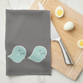 Kawaii Ghost Halloween keukenhanddoek (Quarter Fold)