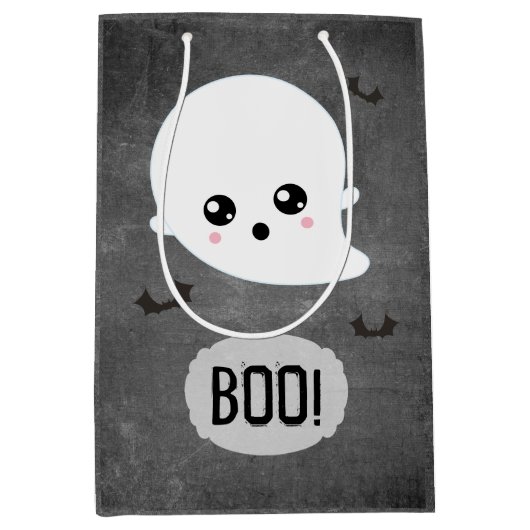 Kawaii Ghost Halloween Medium Cadeauzakje (Voorkant)