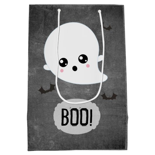 Kawaii Ghost Halloween Medium Cadeauzakje (Achterkant)