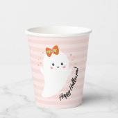 Kawaii Ghost Halloween Papieren Bekers (Voorkant)