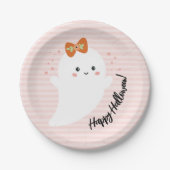Kawaii Ghost Halloween Papieren Bordje (Voorkant)