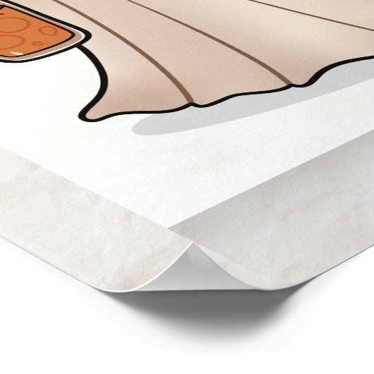 Kawaii Ghost Halloween Poster – Cute  Wall Art (Hoek)