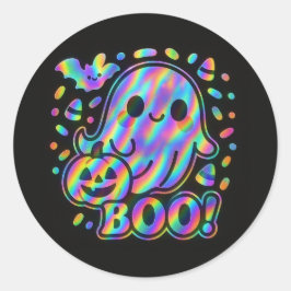 Kawaii Ghost Halloween Sticker met pompoen en vlee
