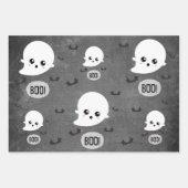 Kawaii Ghost Halloween Wrapping Paper (Voorkant)