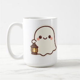 Kawaii Ghost met Lantaarn – Schattige Spirit Desig Koffiemok