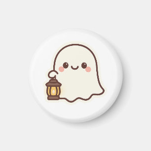 Kawaii Ghost met Lantaarn – Schattige Spirit Desig Magneet