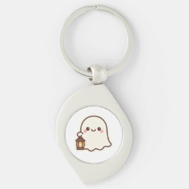Kawaii Ghost met Lantaarn – Schattige Spirit Desig Sleutelhanger