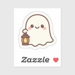 Kawaii Ghost met Lantaarn – Schattige Spirit Desig Sticker