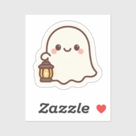 Kawaii Ghost met Lantaarn – Schattige Spirit Desig Sticker