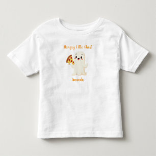Kawaii Ghost met pizza. Halloween. Gepersonaliseer Kinder Shirts